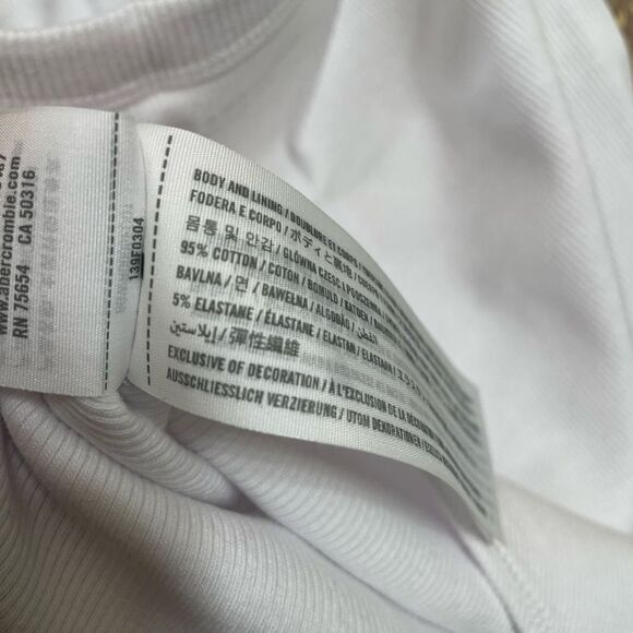 Abercrombie & Fitch white ribbed soft cutout halter neck bodysuit, XL NWT - Picture 5 of 5